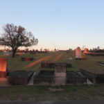 Sunset at cemetery